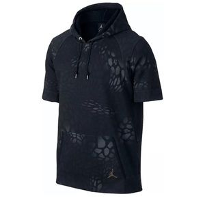 Nike Air Jordan Black Cat Short Sleeved Hoodie, RARE
